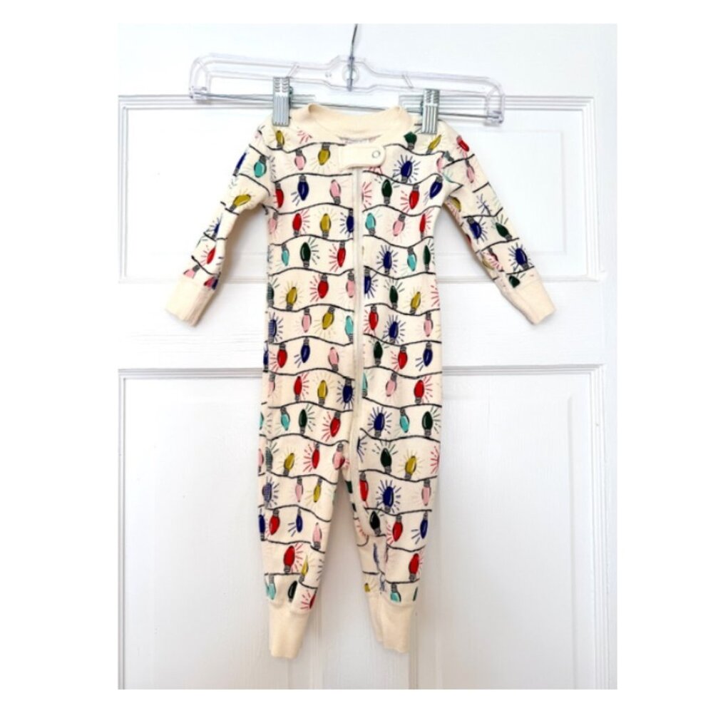 Like New Hanna Andersson Bright Bulbs Baby Zip Sleeper Size 6-12 Mo Boy or Girl - Picture 2 of 4